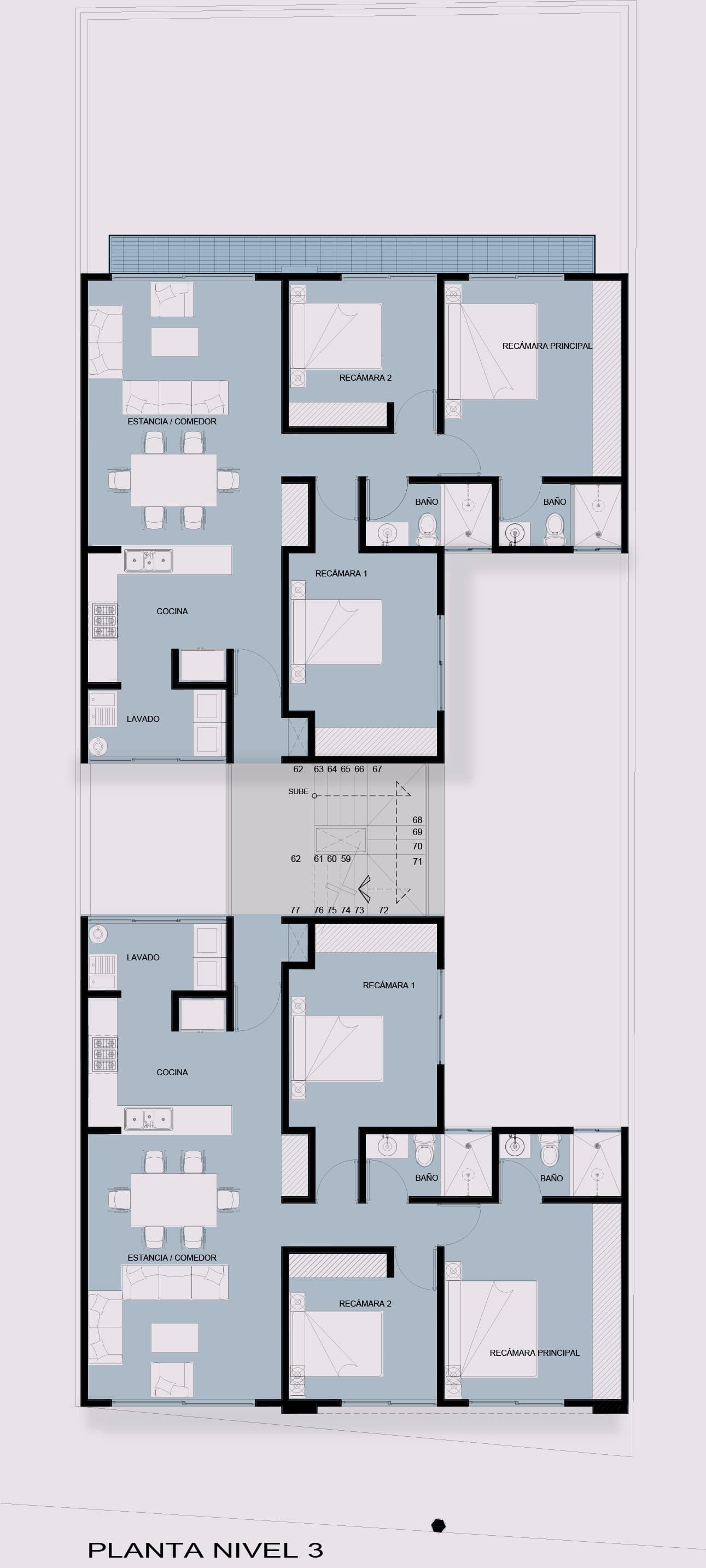 Plano del nivel 3 de Nova Popotla, Popotla CDMX